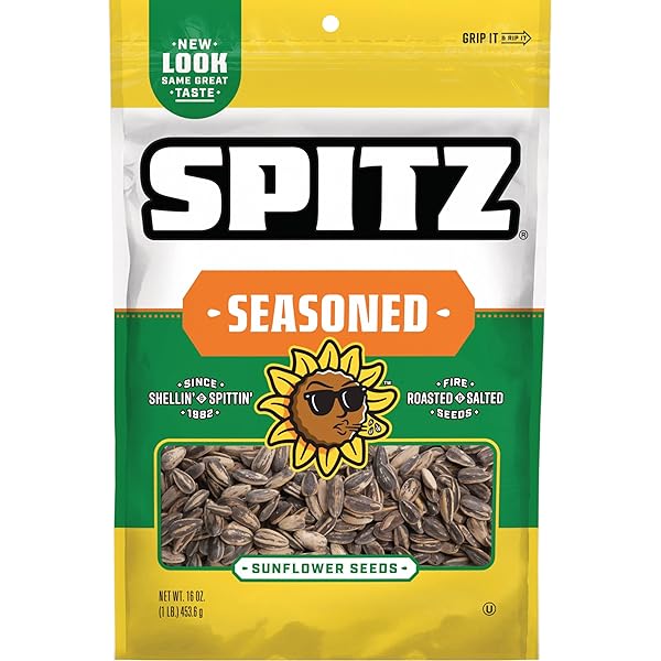 SPITZ SUNFLOWER SEEDS PACK, SEASONED, 16 OZ SNACK...