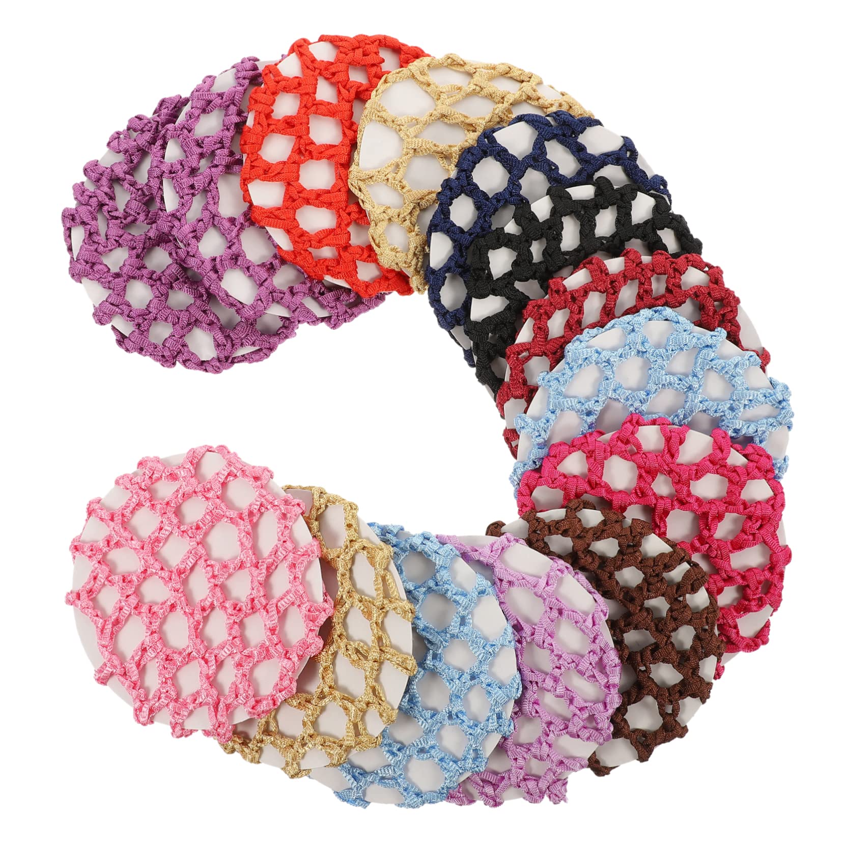 14pcs Attendant Nets Snoods Performance Hairnet Cap Mesh Color Lady Rayon Bank Ladies Dancer Hotel Dance Flight Cover Women Womens Decor Short Employee Hair Professional