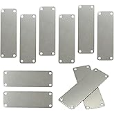 StayMax 304 Stainless Steel Engraving Blank Tags Rectangle Stamping Blanks with 4 Holes 1inch*3inch 25 Pack