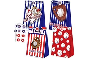 BQC Baseball Party Bags - 24 Treat Bags for Kids' Snacks and Candy