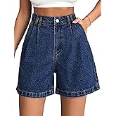 EMMIOL Jean Shorts for Women High Waisted Wide Leg Denim Shorts Stretchy 2026 Summer Casual Bottoms
