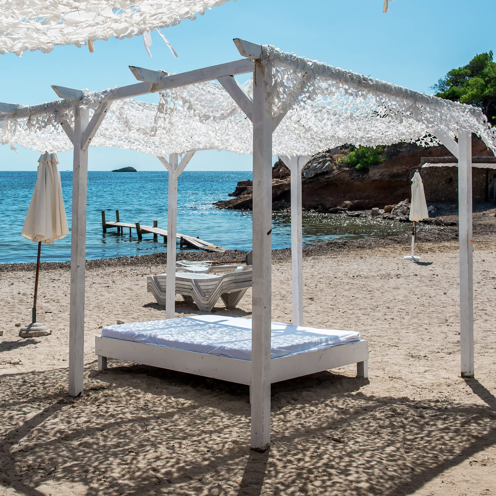 La Briantina Leaf Effect Sail Tent for Shading Gardens and Terraces, White, Rectangular 2 x 3 m.