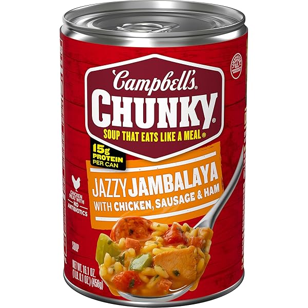 CAMPBELL’S CHUNKY SOUP, JAZZY JAMBALAYA WITH CHICKEN, SAUSAGE...