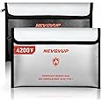 4200°F Fireproof Money Bag for Cash -Heat Insulated, 9.8 x 6.5" Fireproof Document Bag with Waterproof Zipper, Small Fireproof Bag Set with Reflective Strip and Fireproof Edging for Valuables