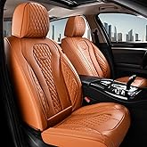 Coverado Seat Covers,Waterproof Seat Covers Front Seats, Brown Car Seat Cover, Luxury Front Car Seat Covers Leather Car Seat Protector, Automotive Car Seat Covers Universal Fit Most Cars