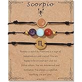 Risyfjew Zodiac Birthstone Bracelet for Women 8mm Natural Stone Bracelet Healing Crystals Jewelry Birthday Gift