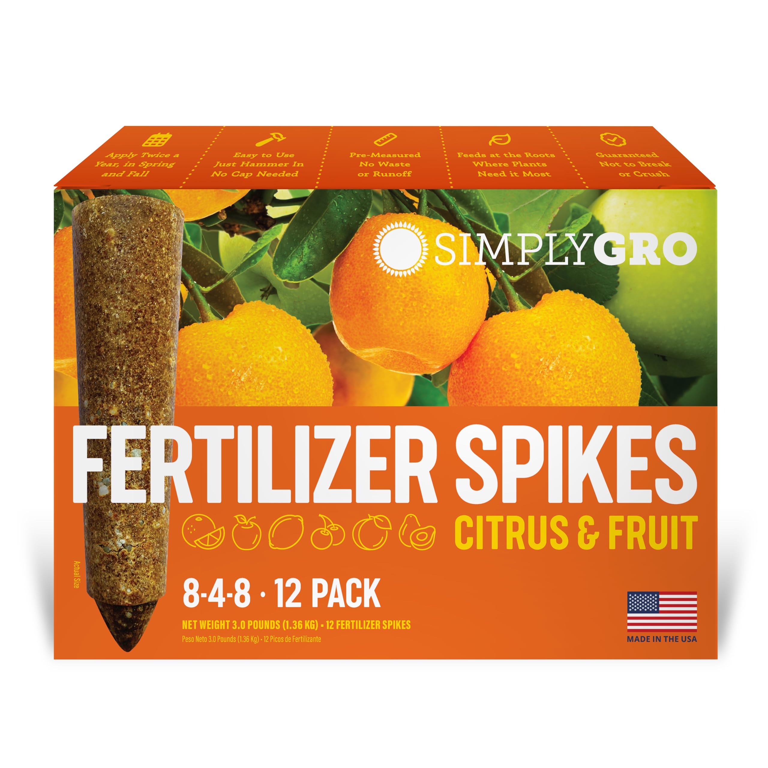 Photo 1 of SimplyGro Fertilizer Spikes for Citrus & Fruit Trees & Shrubs (12 Spikes - 3.0 Lbs)