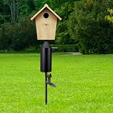 Morningro Squirrel Baffle for Bird Feeder Pole, Cylinder Black, 1 Pcs | Galvanized Steel 6 1/8 in Diameter 15 1/2 in High, Blocks Squirrels Climbing, Outdoor Garden Yard Feeder Protection