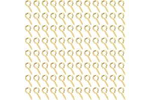 Shapenty Mini Metal Screw Eye Pin Hook Small Hoop Peg for Resin Keychain Crafts Christmas Ornaments Earring Necklace Bead Charm Jewelry Making Projects Cork Bottles,150PCS (8x4mm, Gold)