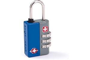SwissGear TSA-Approved Travel Sentry Combination Luggage Lock with Resettable Combo and Inspection Indicator, Blue, One Size