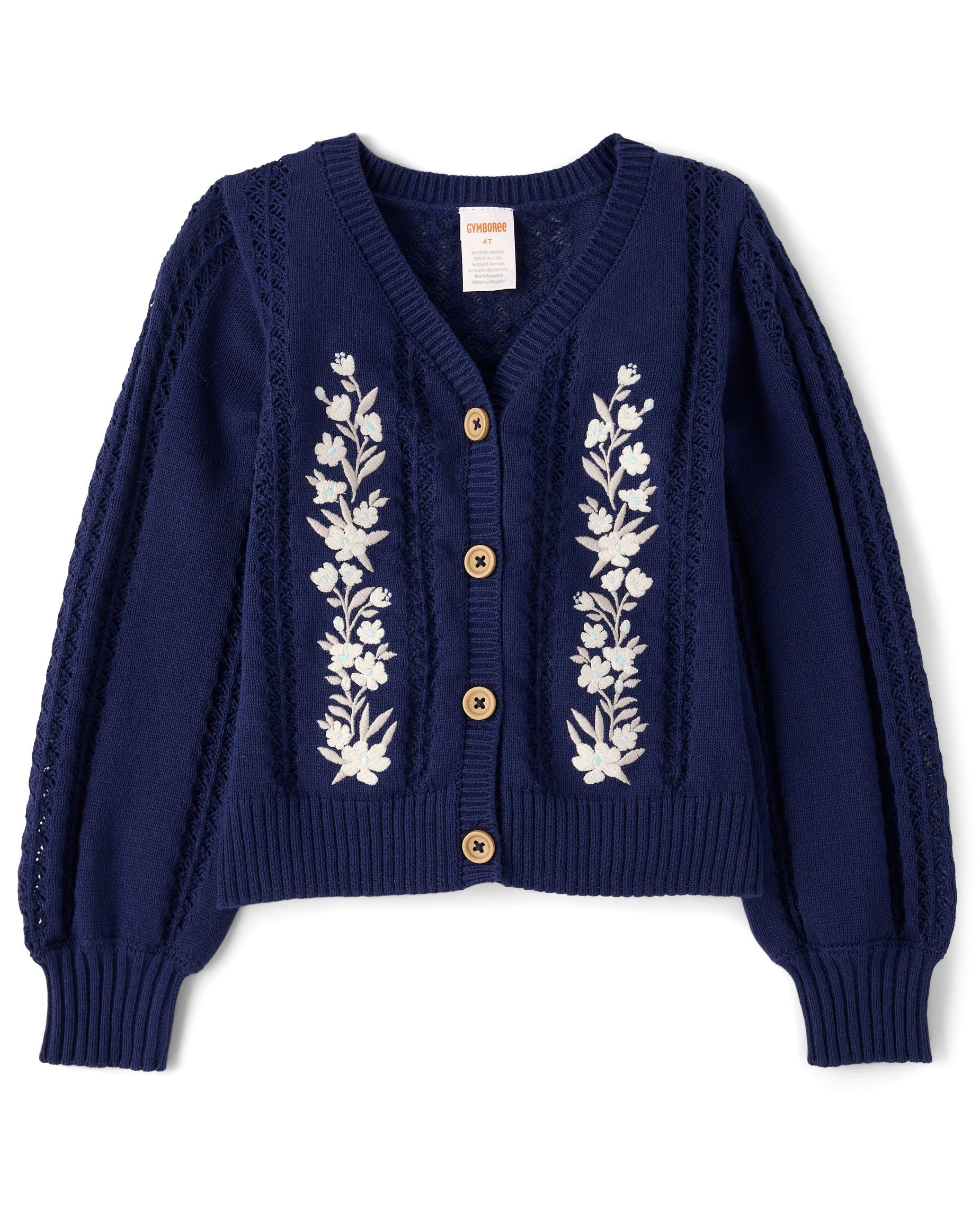 Gymboree,Girls,and Toddler Long Sleeve Button Front Cardigan,Coastal Floral,6 Image