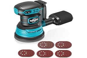 Cordless Orbital Sander Compatible For Makita 18V, Electric Orbit Sander with Brushless 12000 RPM 6 Variable discs Speed Sand