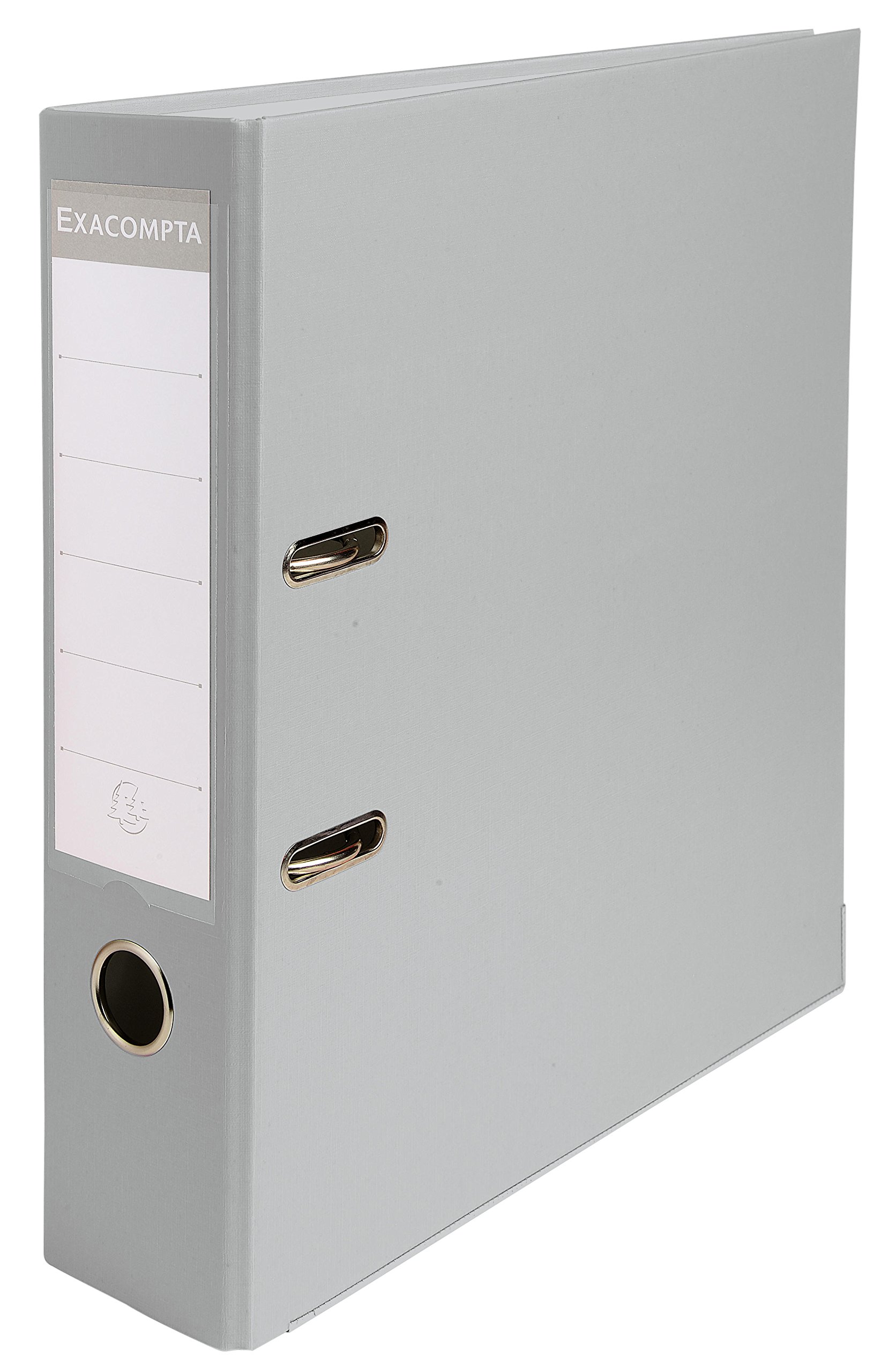 Exacompta - Ref 918416B - PP Lever Arch File - 320 x 290mm in Size, Suitable for Storing A4 Documents, 75mm Spine, Reinforced Finger Pull & Bottom Edge - Grey