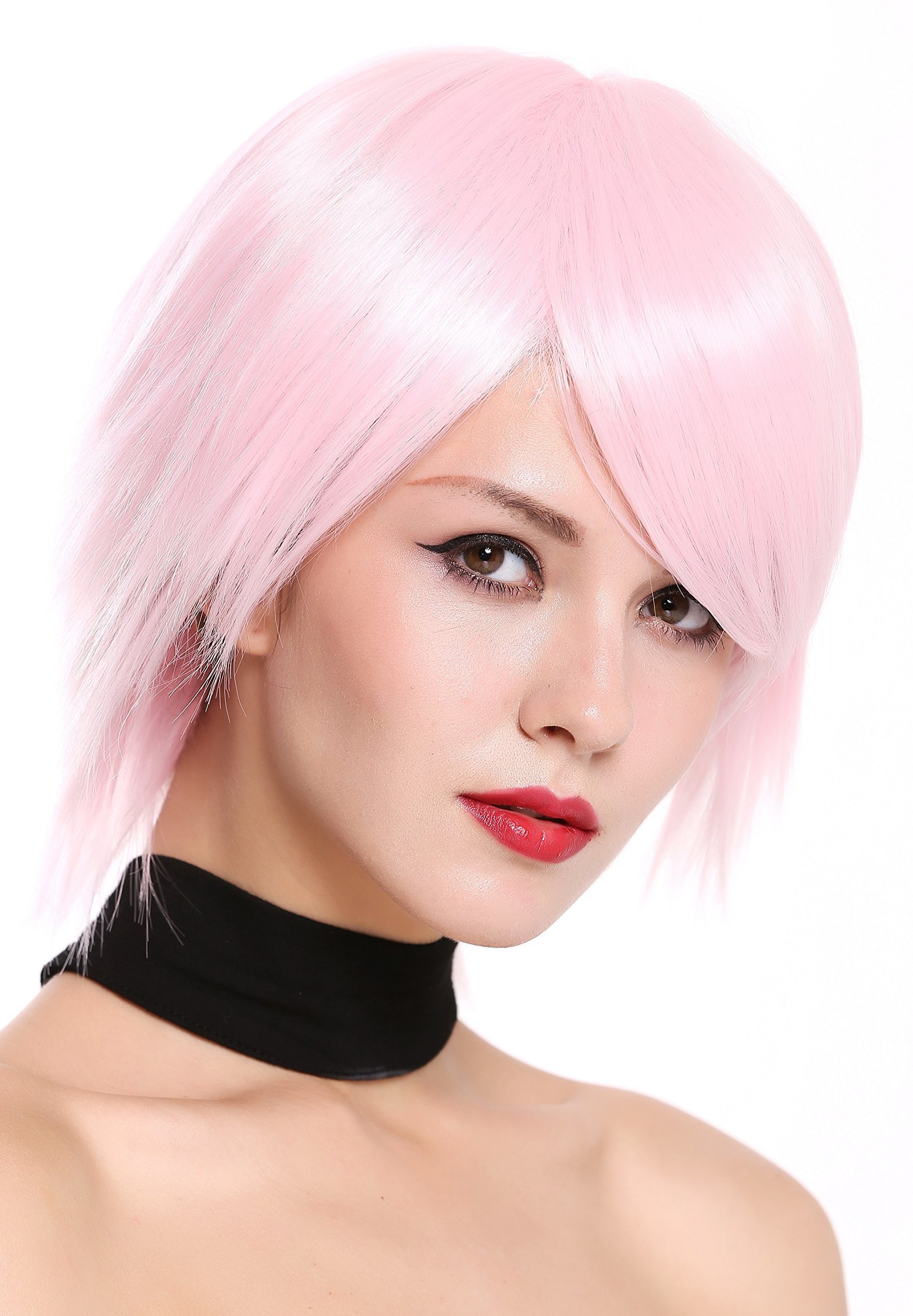 WIG ME UP - ASI-RB10-T1911 Lady Quality Wig Cosplay short frayed wild cut smooth parting light pink