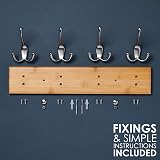 LARHN Wall-Mounted Coat Rack with 4 Matt-Nickel Triple Hooks 42 cm view 5