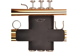 MG LEATHER WORK Trumpet Valve Guard Genuine Leather of protection and comfort (Guard, Black)