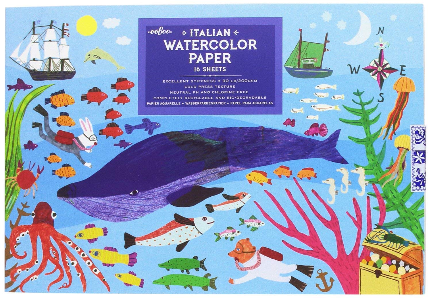 eeBoo in The Sea Watercolor Pad/16 Sheets