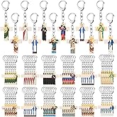 Landical Catholic Gifts Catholic Saints Keychain Acrylic Christian Keychain Religious Key Ring Gifts Jewelry for Women Men