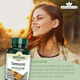 Nature's Aid Turmeric 8200mg High Potency 60 Capsules Vegan Non-GMO view 2