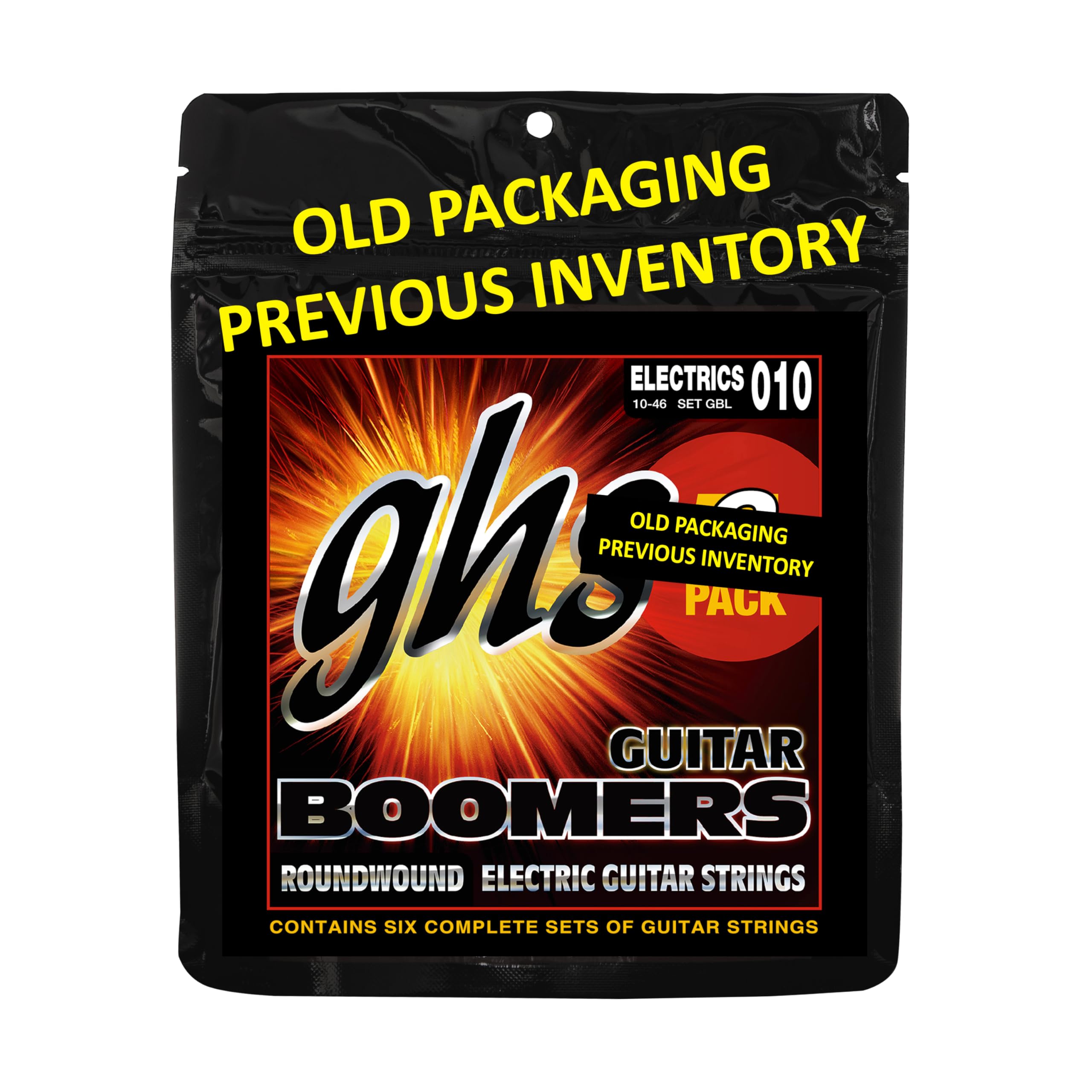 GHS GBL-5 10 - 46 Light Boomers Guitar String Set (Pack of 6)