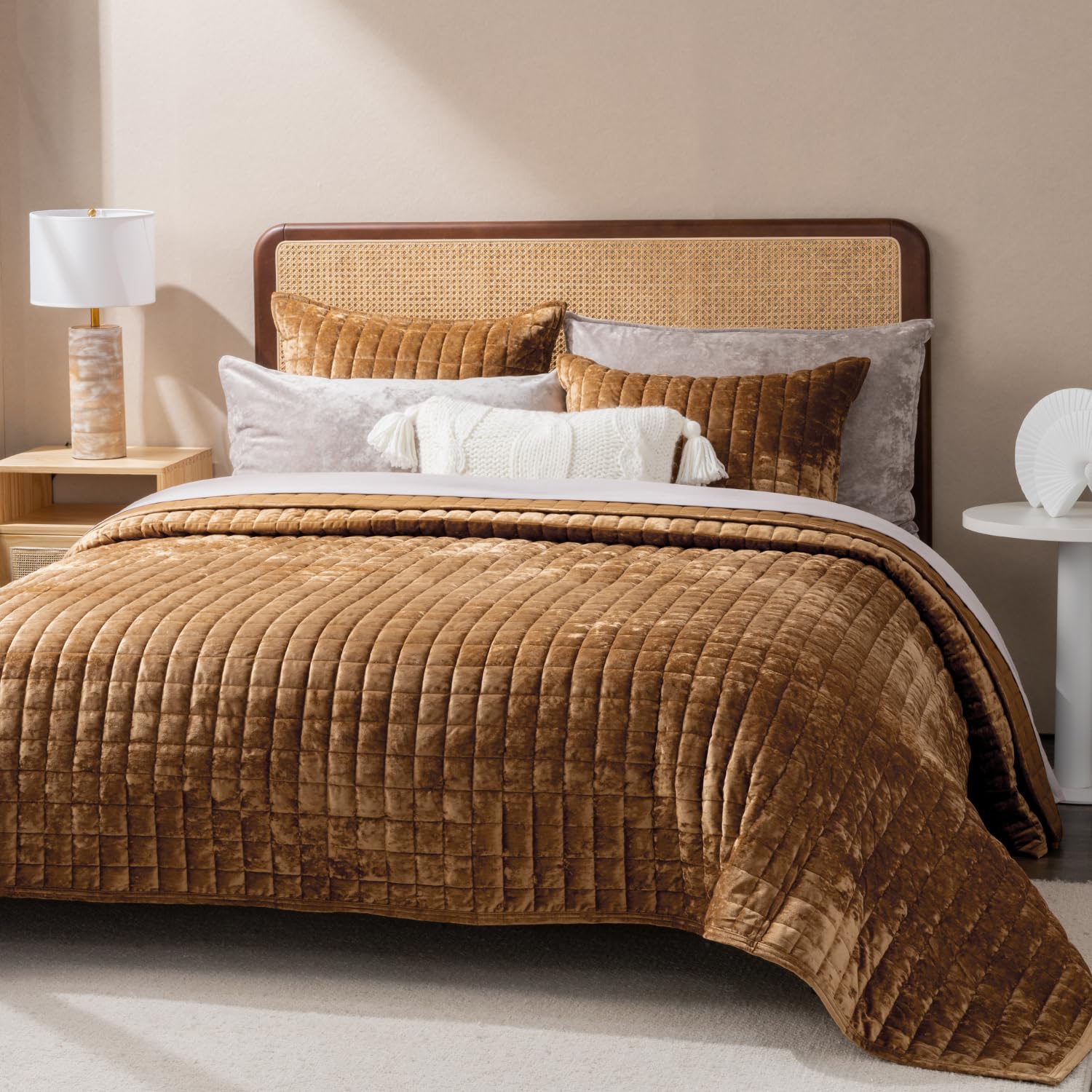 RECYCO Velvet Quilt King Size, Luxury Velvet Bedding Set, Ultra Soft ...