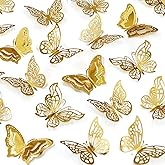 96PCS 3D Butterfly Wall Decor,Birthday Cake Decorations | 4 Styles,3 Sizes , Party Decorations Butterflies, Birthday Wedding Celebrations ,Cake Decorating Balloons Removable Stickers