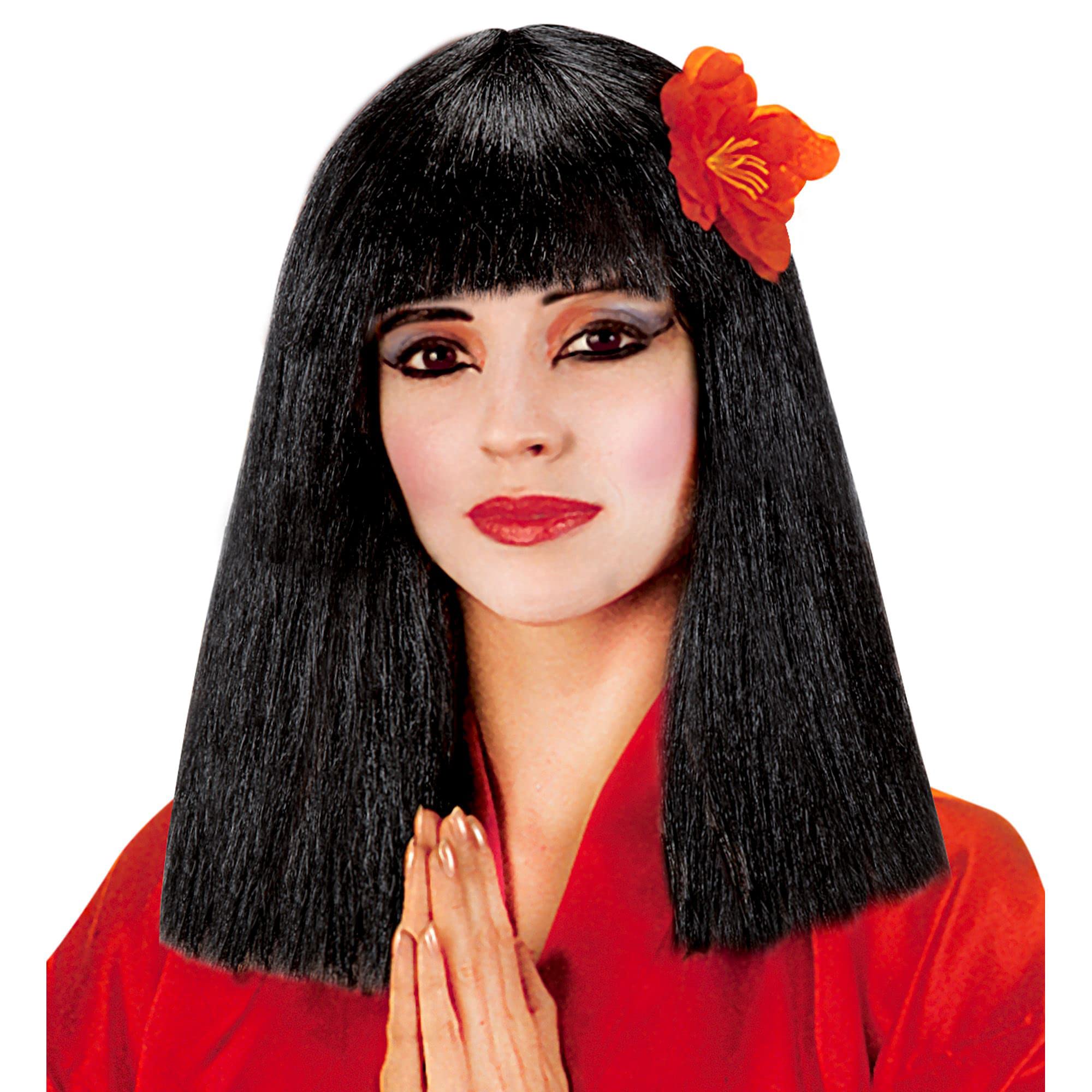 Ladies China Girl With Flower Pbag Wig for Hair Accessory Fancy Dress