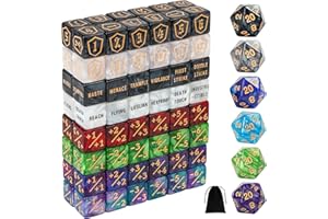 MDDSHGG 102 Pieces MTG Dice Counters Set Bulk Ability Keyword Tokens Shield Life Counters 6 Sided Dice for Magic The Gathering TCG Card Gaming Accessories (Dice Set A)