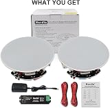 Herdio 150W 6.5in Ceiling Bluetooth Speakers Pair with Amplifier Box view 6