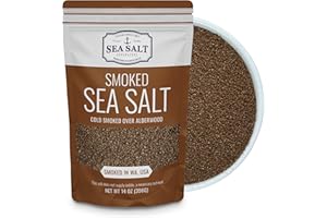 Smoked Sea Salt, Fine Grain Sea Salt Cold Smoked Over Alderwood, 14 oz Pouch - Sea Salt Superstore