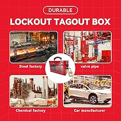 BULANGDI Lockout Tagout Box Kit with 6 Loto Locks