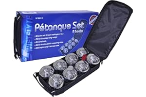 Swiftflyte Pétanque / Bocce / Boules Set, Includes 8 Boules - 72mm with 4 Team Markings - Great Backyard, Lawn and Outdoor Ga