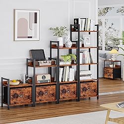 Furologee 4 Tier Bookshelf with Drawer, Tall