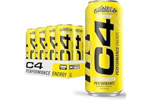 CELLUCOR C4 Energy Drink, Lemonade Limited Edition Carbonated, Sugar Free Pre Workout Performance Drink with no Artificial Colors or Dyes, 16oz Pack of 12