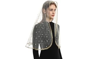 Mantveil Catholic Church Mantilla Veil: Long Vintage Christian Latin Mass Head Covering Spanish Lace Chapel Veils for Women