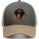 gswirmchsq Bigfoot Sasquatch Gifts, Snapback Trucker Hats Cap Leather Patch Big Foot Gifts for Dad Men Bigfoot Lovers