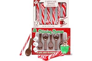 TABOOM Peppermint Candy Cane & Chocolate Hot Cocoa Spoons Bundle - Individually Wrapped Holiday Stirring Spoon Pack for Hot Chocolate, Gifts, Cocoa Bars & Stocking Stuffers (12 Peppermint & 10 Chocolate)