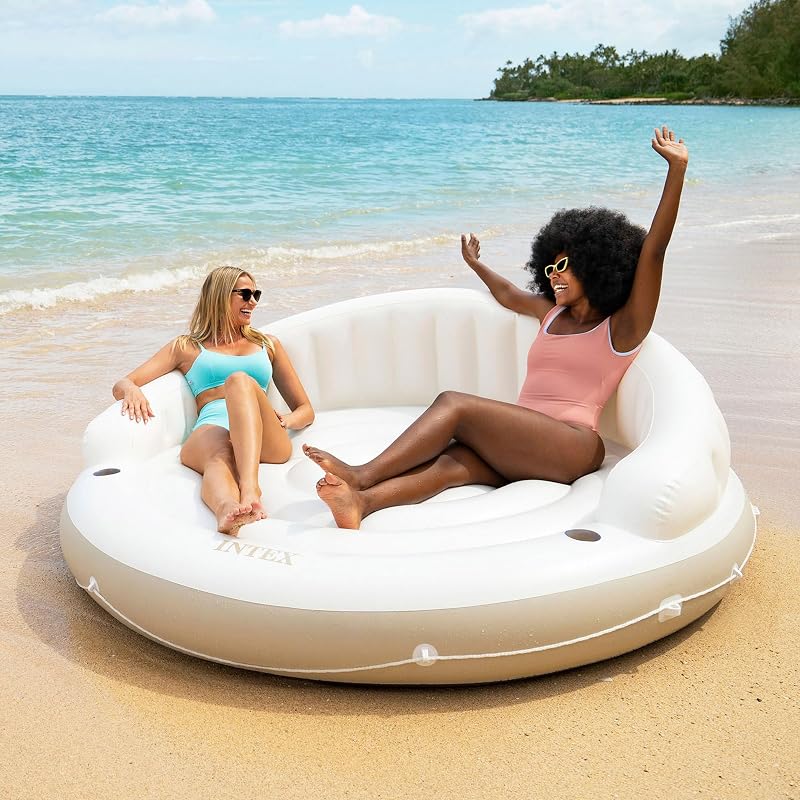 58292EU - Isla Hinchable Canopy Crema - 199x150 cm