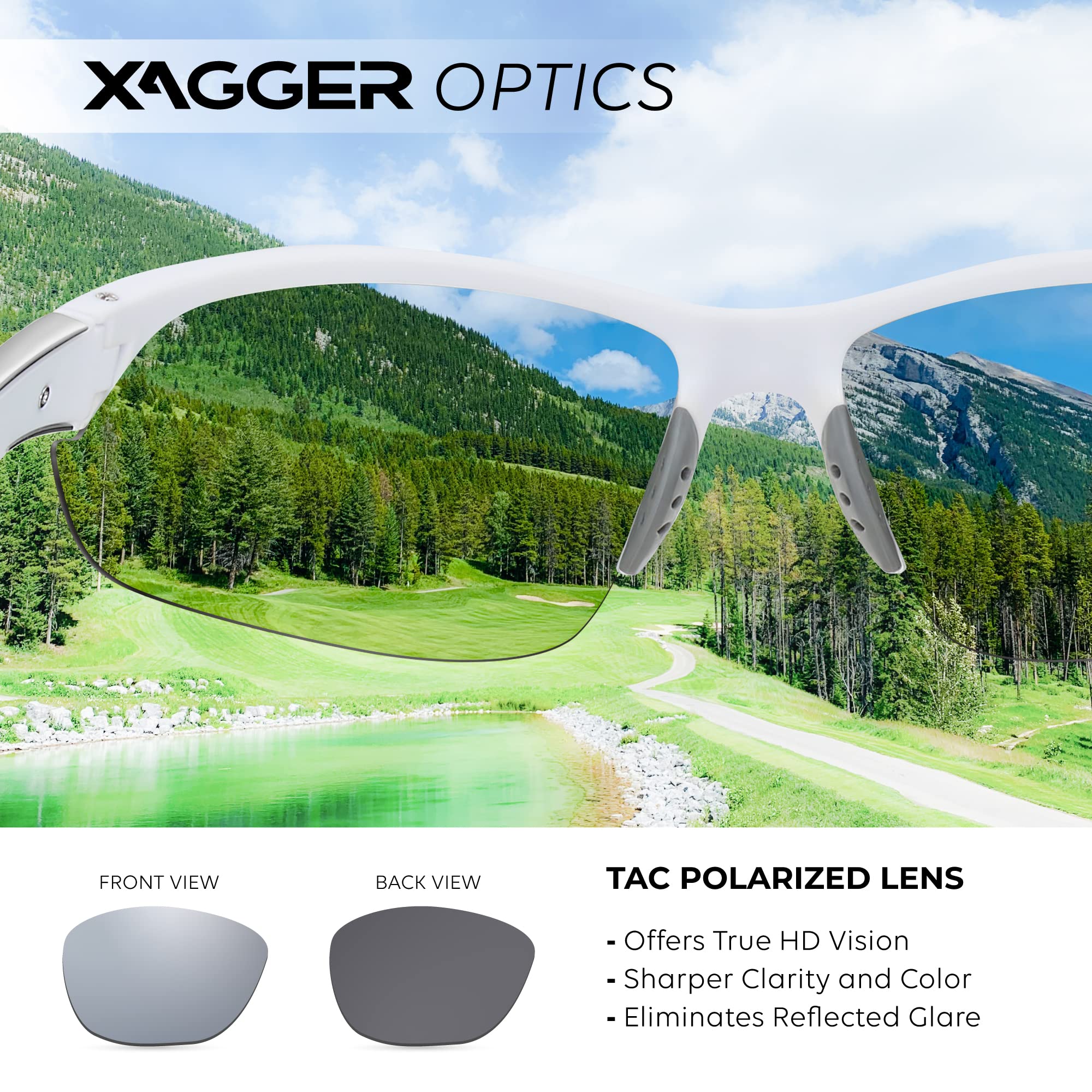 Xagger Polarized Sport Sunglasses for Men Women Wrap Around UV400 Running Baseball Softball Fishing Driving Glasses