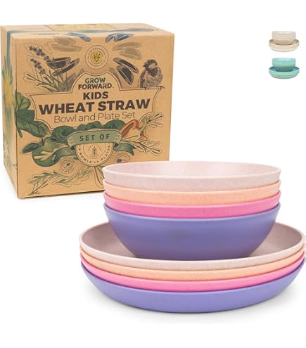 Non Ceramic) 34 Ounce Cereal Bowls,Unbreakable Wheat Straw Fiber