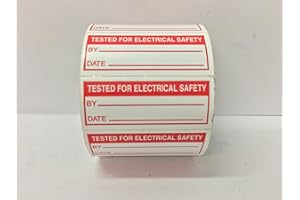LABELS AND MORE INC. 350 Calibration Labels RED Tested for Electrical Safety Inspection Quality Control Stickers
