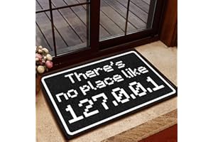 There's No Place Like 127.0.0.1 Doormat Front Door Entrance Bedroom Door Mat Non-Slip Kitchen Mat 20"x32"