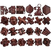 24 Pcs Brain Teaser Puzzles for Adults Teens - Wooden Puzzles 3D Puzzle Game Toys for Adults Teens - Unlock Interlocking Puzzle Adult IQ Education Smart Toys