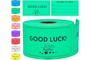 Tacticai 250 Raffle Tickets, Green (1 of 8 Colors), Raffle Cards, Entry Form with Name, Phone & Email for Events, Fundraiser & Prizes