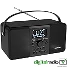 AZATOM Multiplex DAB Digital FM Radio Bluetooth Battery Alarm Clock - Bluetooth - Stereo Speaker System - Dual Alarm - Clock Radio - Rechargable Battery - USB Charging - Premium Stereo Sound (Black Ash)