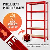 Monzana 5 Tier Heavy Duty Garage Shelving Unit Red Galvanised Steel Storage view 3