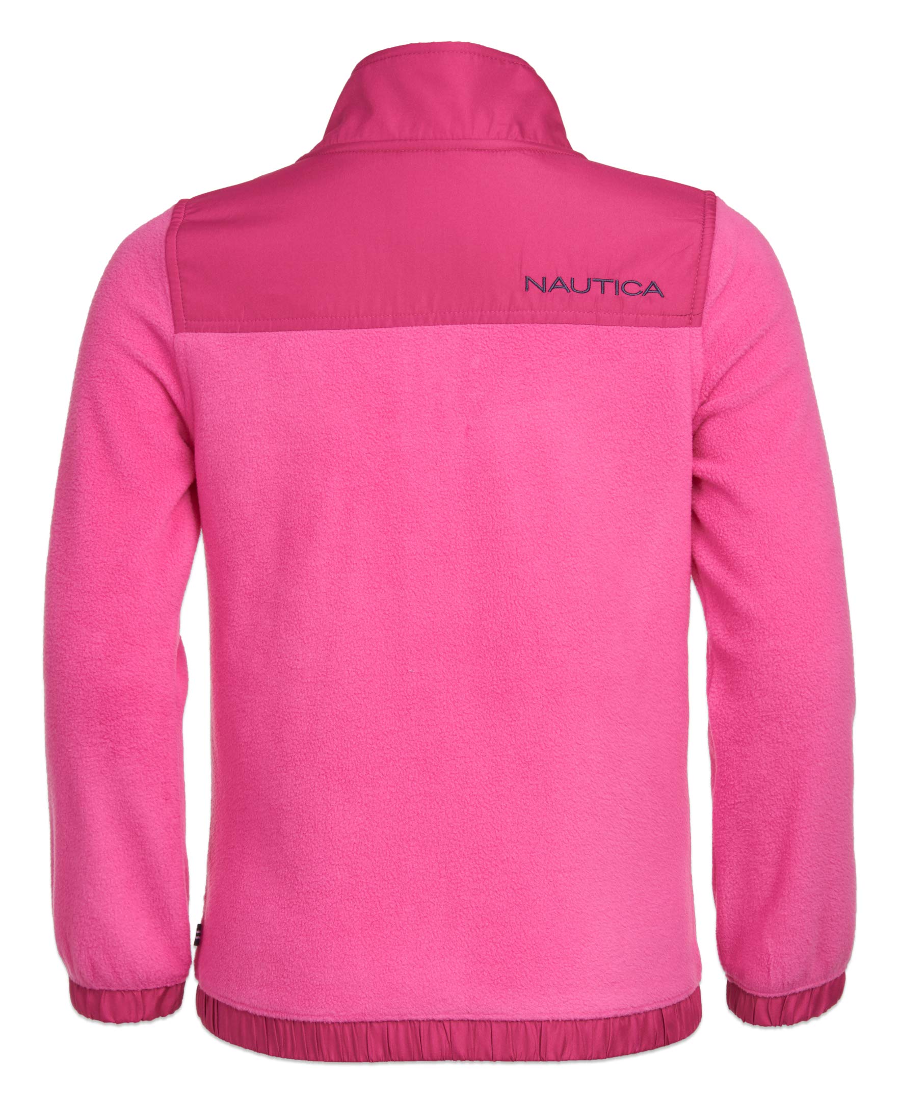 Nautica Girls' Full-Zip Fleece Jacket, Signature Logo Design, Lightweight & Wind Resistant