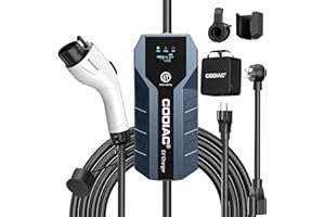 GODIAG Level 1+2 EV Charger - ETL Certified, 16Amp, 110V-240V, 20ft Cable, Portable Electric Car Charger for J1772 EVs with NEMA 6-20 & NEMA 5-15 Plug