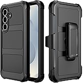REZIME for Samsung Galaxy S25 Case, Heavy Duty Protective Case Rugged Shockproof Phone Cover with Belt Clip Holster/Kickstand for Samsung Galaxy S25 (Black, S25)