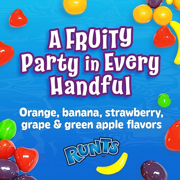 WONKA RUNTS HARD, CHEWY & FRUITY CANDY, RECLOSEABLE BAG 12.0 OZ